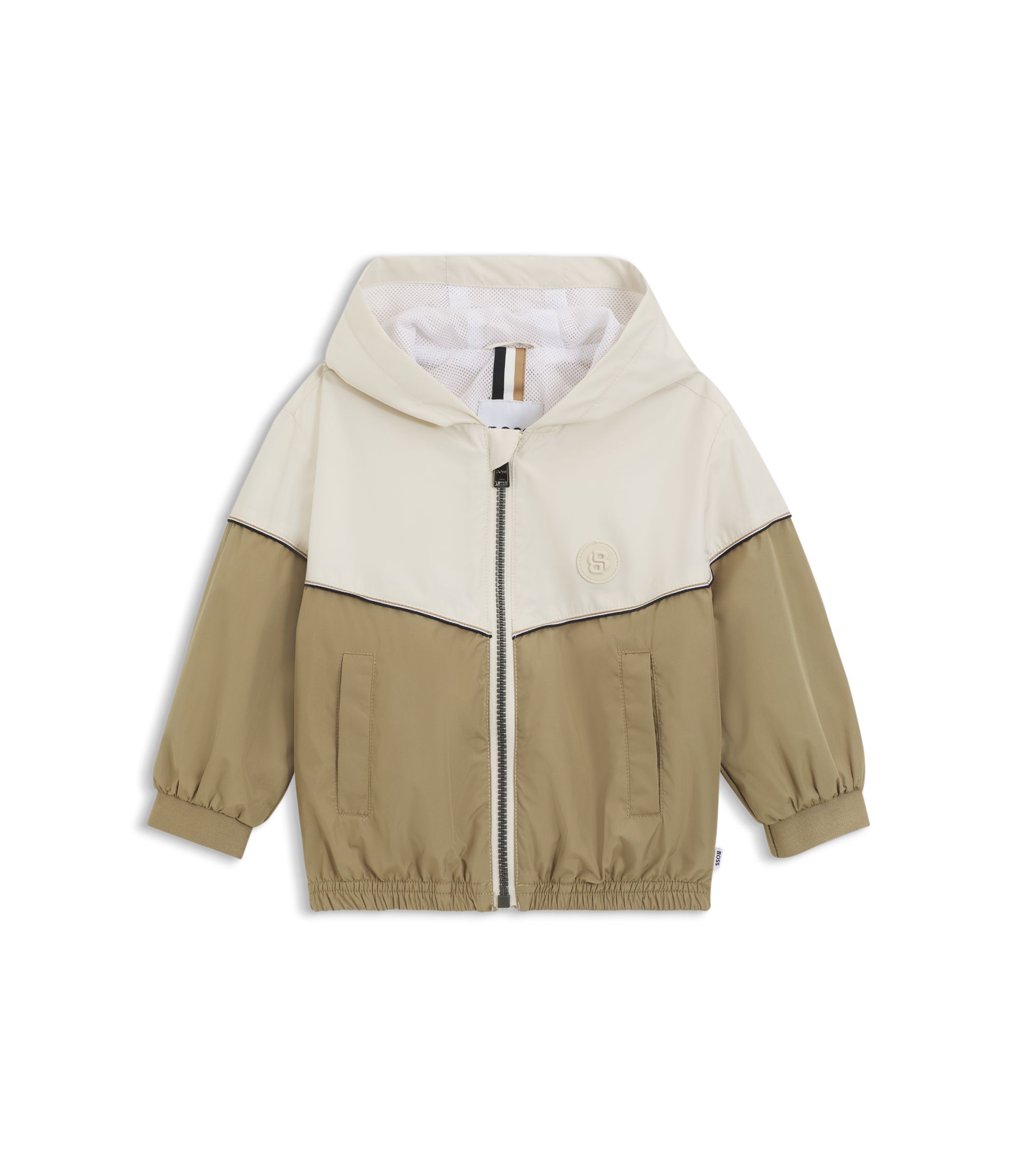 BOSS キッズ ジップアップジャケット DOUBLE Bモノグラム BOSS - Kids' hooded windbreaker jacket with Double B monogram - Brown