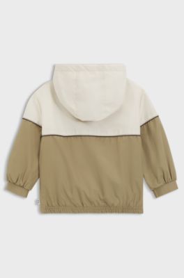 Giacca a vento con cappuccio bambini con monogramma Double B, Marrone