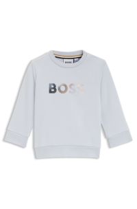 Kids' logo sweatshirt in cotton-blend terry, Light Blue
