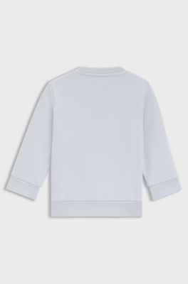 Jersey sweatshirt voor kinderen met logo, van gemengd katoen, Lichtblauw