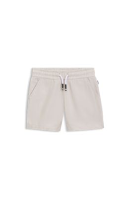 Short enfant en m&eacute;lange de lin et coton, Beige clair