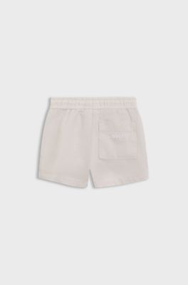 Shorts para ni&ntilde;os de lino y algod&oacute;n, Beige claro