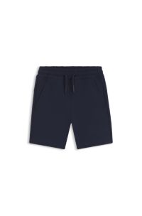 Kids' shorts in crinkled stretch fleece, Dark Blue