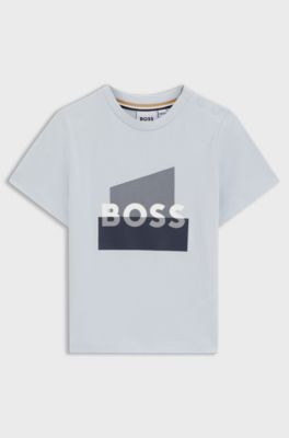 Kids' T-shirt in cotton with logo graphic, Light Blue
