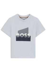 Kids' T-shirt in cotton with logo graphic, Light Blue