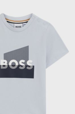 Kids' T-shirt in cotton with logo graphic, Light Blue