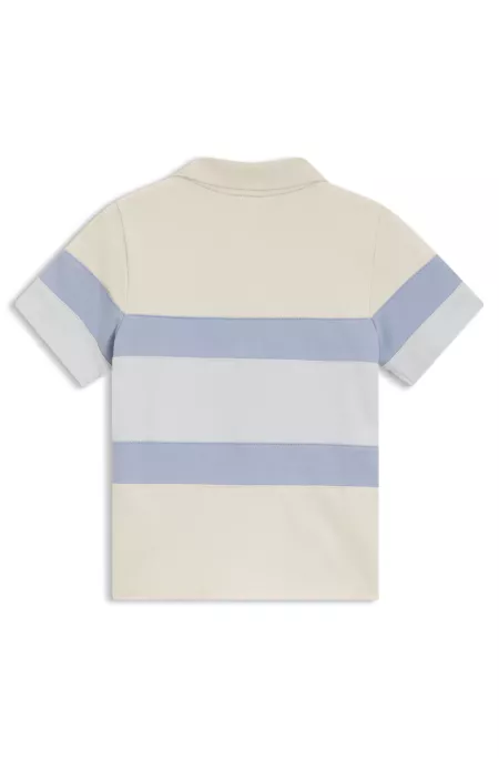 Polo para niños en algodón elástico con rayas anchas de color