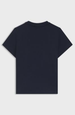 Kids' T-shirt in cotton jersey with logo graphic, Dark Blue