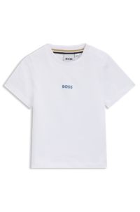 Kids' T-shirt in cotton with rear logo artwork, White