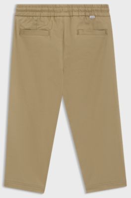 Kids' cargo trousers in stretch cotton, Brown