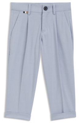 Pantalon de costume enfant en tissu stretch, bleu clair