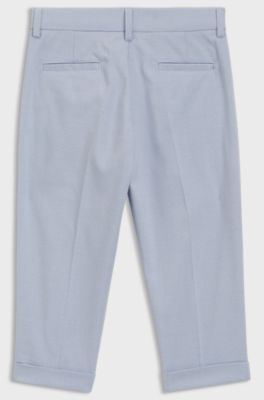 Pantaloni abito bambini in tessuto elasticizzato, Celeste