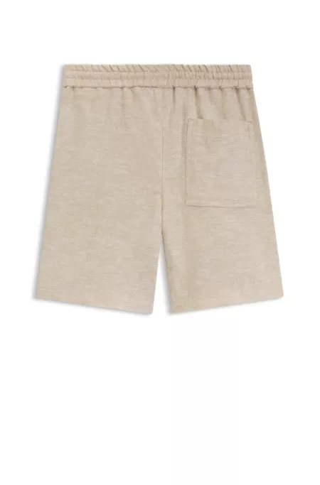Shorts für Kids aus Leinen-Mix mit Kordelzug am Bund