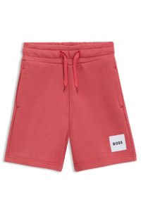 Fleece kindershort met logolabel, Rood