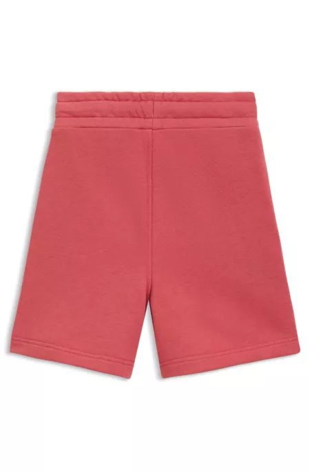 Shorts para niños de forro polar con etiqueta con logo
