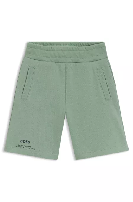 Short enfant en piqué de coton avec logo imprimé