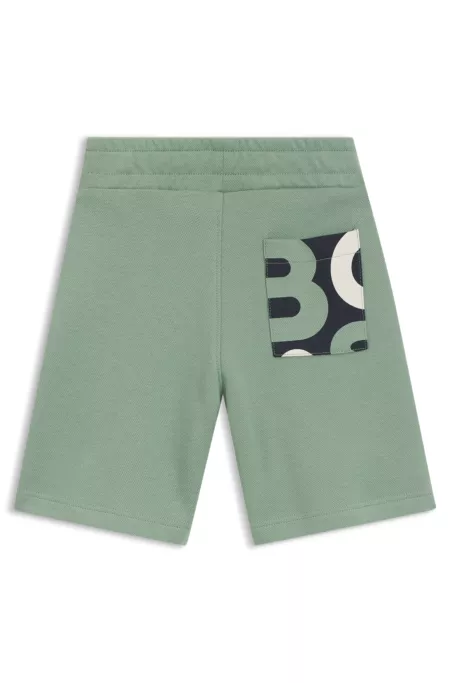 Short enfant en piqué de coton avec logo imprimé
