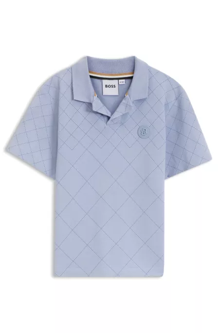 Polo para niños en algodón elástico con efecto guateado