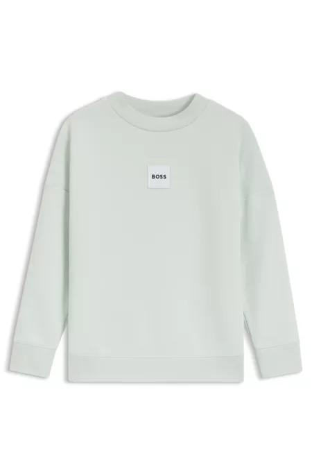 Sudadera de forro polar para niños con etiqueta con logo