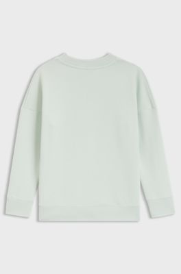 Kids' fleece sweatshirt with logo label, Light Green