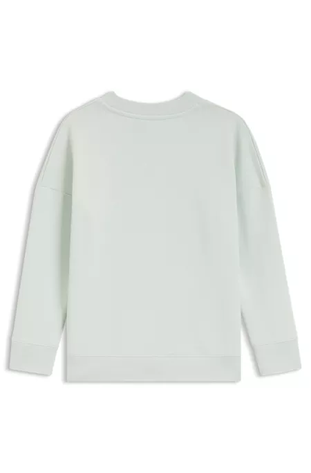 Sudadera de forro polar para niños con etiqueta con logo