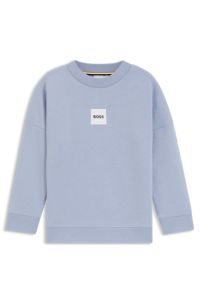 Kids' fleece sweatshirt with logo label, Blue