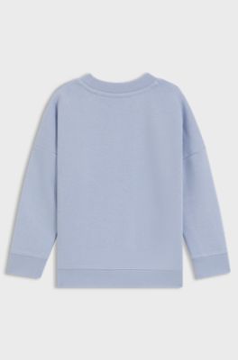 Felpa in pile per bambini con etichetta con logo, Blu