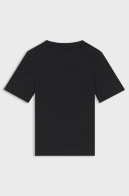 Katoenen T-shirt met grafisch logo voor kinderen, Zwart
