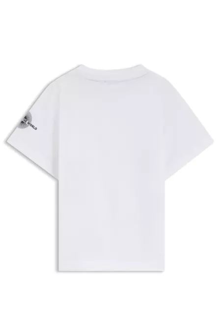 Loose-Fit T-Shirt für Kinder aus Baumwolle mit Badge-Prints