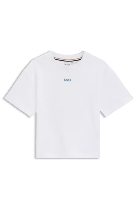 Kids Oversized T-Shirt aus Baumwolle mit grafischem Logo auf der Rückseite