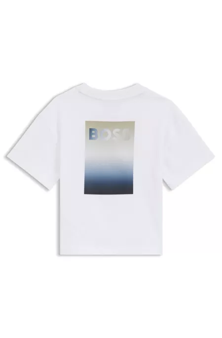 Kids Oversized T-Shirt aus Baumwolle mit grafischem Logo auf der Rückseite