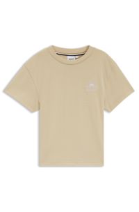 Kids' loose-fit T-shirt in cotton with logo artwork, Beige