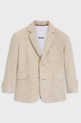 Kids' suit jacket in a linen blend, Beige