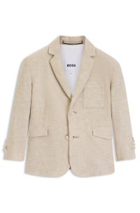Kids' suit jacket in a linen blend, Beige