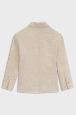 Kids' suit jacket in a linen blend, Beige