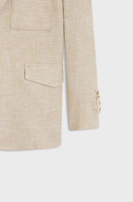 Kids' suit jacket in a linen blend, Beige