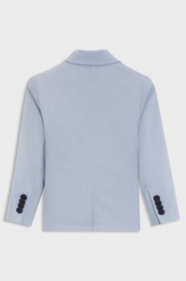 Americana para ni&ntilde;os en tejido el&aacute;stico de pata de gallo, Azul