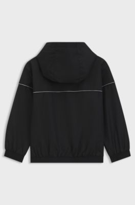 Kids' hooded windbreaker jacket with Double B monogram, Black