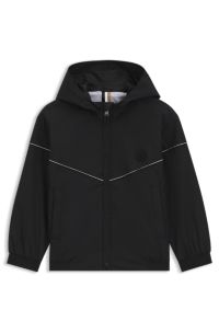 Windjack voor kinderen met capuchon en Double B-monogram, Zwart