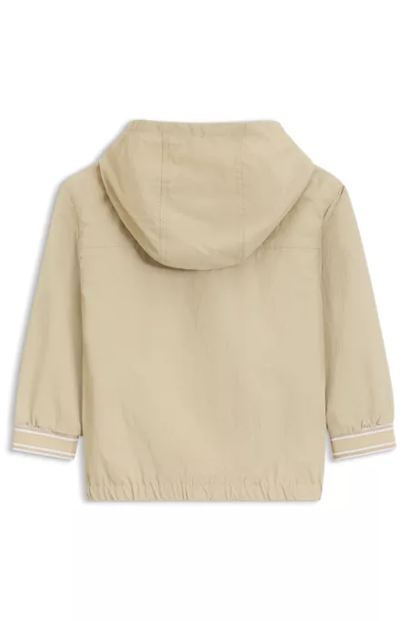 Chaqueta con capucha para niños con puños a rayas