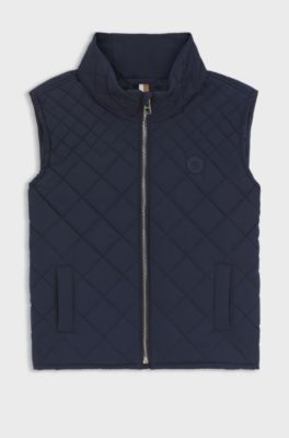 Gilet trapuntato per bambini con monogramma Double B, Blu scuro