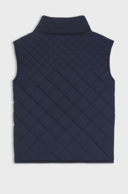 Kids' quilted gilet with Double B monogram, Dark Blue