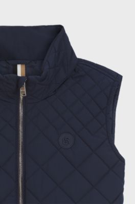 Gilet trapuntato per bambini con monogramma Double B, Blu scuro