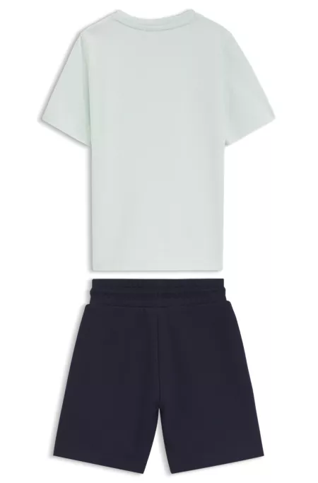 Kinder-Set aus T-Shirt und Shorts mit Logo-Details