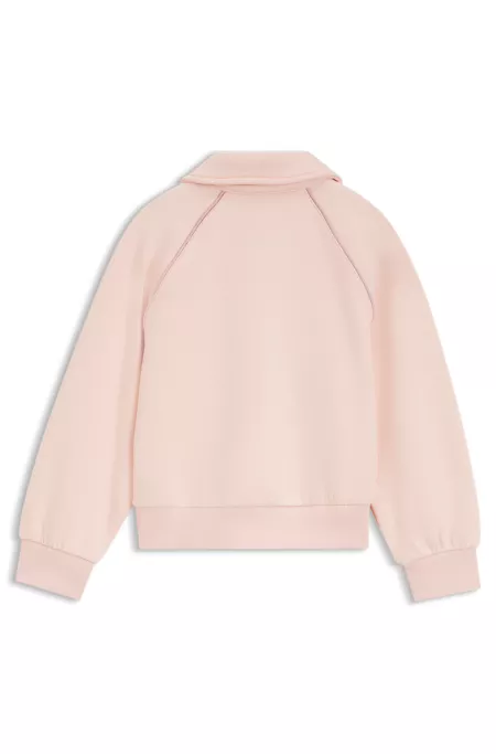 Kids Cardigan aus Stretch-Piqué mit Logo-Plakette