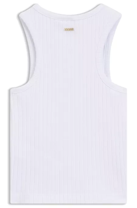 Camiseta de tirantes para niños en algodón elástico de canalé