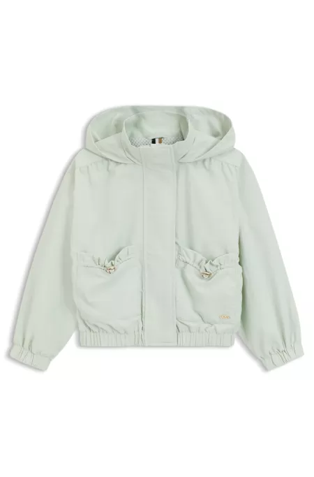 Kinderjacke aus Knitter-Gewebe mit Kapuze
