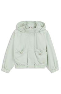 Kids' hooded jacket in crinkle fabric, Light Green