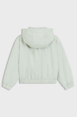 Kids' hooded jacket in crinkle fabric, Light Green