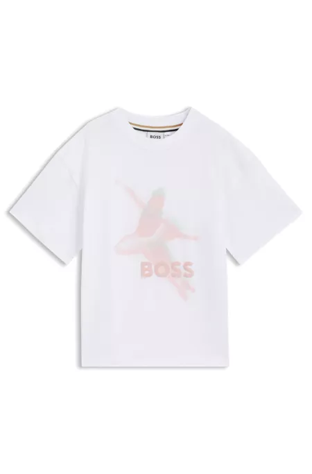 Camiseta para niñas en algodón elástico con gráfico de bailarina difuminado
